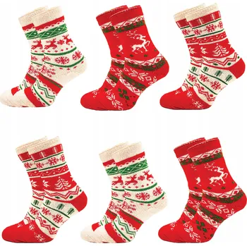 Pánské ponožky 6 Párů Ponožky zimních teplých vánočních ponožek z alpaky, velikost 39-42