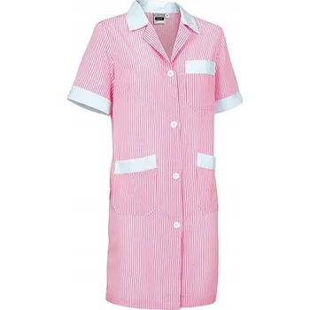 Pracovní obuv Dámská pracovní zástěra s krátkým rukávem, růžovo-bílá, velikost XL