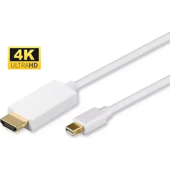 Video kabel MicroConnect kabel Mini DisplayPort 1.2 (M) - HDMI (M) 3m bílá (MDPHDMI3-4K)