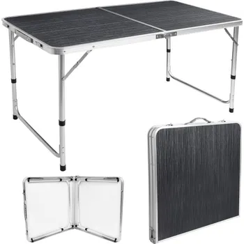 Zahradní stůl Turistický stolek TRIP 120x60 cm černý / stříbrný