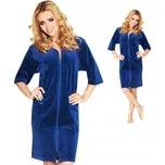 ELEGANTNÍ MĚKKÝ SAMETOVÝ ŽUPAŇ ŽUPAN ZIPEM 4XL NÁMOŘNICKÁ MODRÁ WANMAR