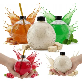 Láhev 5x Skleněná láhev BAŇKA 400 ml Dárek k Vánocům na Likéry, Víno, Džus