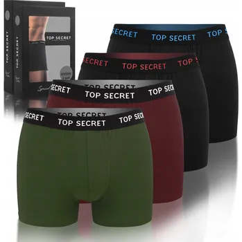 Boxerky TOP SECRET Pánské bavlněné boxerky 4 kusy, velikost M