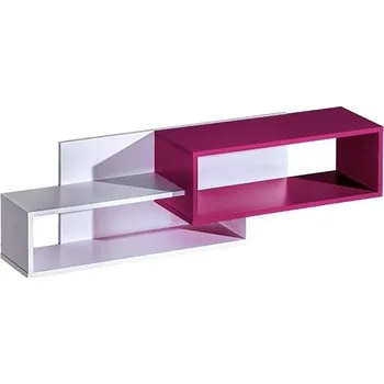 police Slevadoma Závěsná police do dětského pokoje FLUXOR 11 bílá / růžová