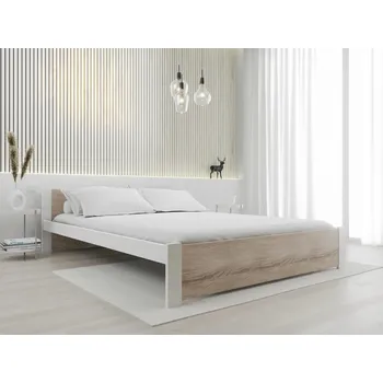 Postel Dvojlůžková postel s dekorem dřeva TEXTILOMANIE 140x200 dub