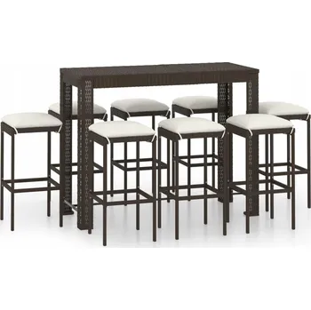 Zahradní nábytek z umělého ratanu VidaXL, hnědý, 9 dílů