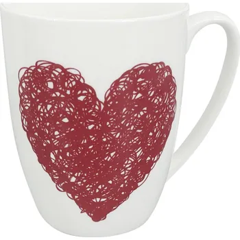 by inspire Porcelánový hrnek Luna Heart A, 350 ml, bílý/červený