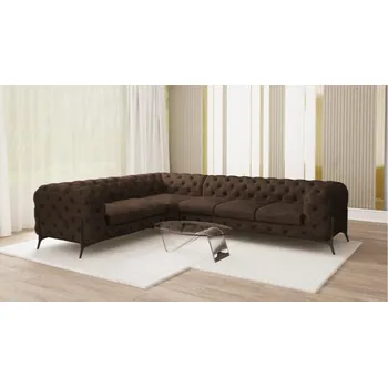 Sedací souprava Luxusní sedací souprava CHELSEA BIS L 323x264 Barva: hnědá, Nožičky: Matně černé