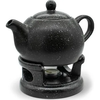 BELLA FIORE Konvice porcelán 1000ml s ohřívačem BELLA černá mramor