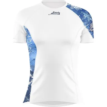 Dámské termoprádlo Dámské funkční triko krátký rukáv SNOWFLAKES bílá Bamboo Ultra