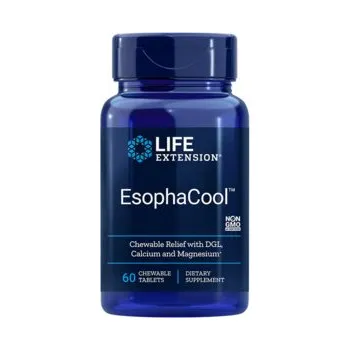 Zdraví Life Extension EsophaCool™ Doplněk stravy uhličitanem vápenatým a extraktem z lékořice 60 ks, žvýkací tablety, EXP. 01/2026