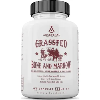 Speciální výživa Ancestral Supplements Ancestral Supplements, Grass-fed Beef Bone Marrow, hovězí kosti, 180 kapslí, 30 dávek Doplněk stravy