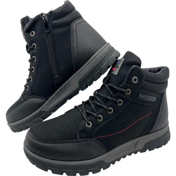 Pánská zimní obuv Pánské černé šněrovací zimní boty 05 Barva: Černá, Velikost: 42