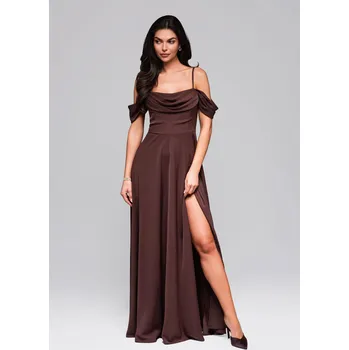 Dámské šaty Edoti Evening dress LA-OM-DL Edoti hnědá 3437530