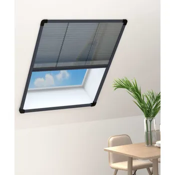 Síť proti hmyzu zahrada-XL Plisovaná okenní síť proti hmyzu hliník antracitová 60 x 80 cm 148663