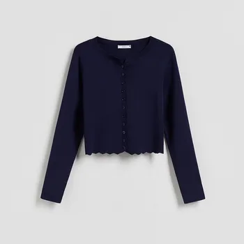 Dámský svetr Reserved - Kardigan s viskózou - tmavomodrá - 272JJ-59X - 272JJ-59X-L