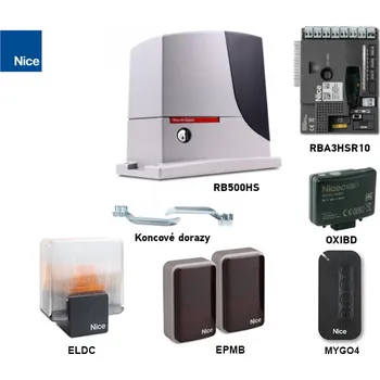 Pohon brány NICE Sada pohonu pro vrata do 500kg/7m NICE Robus Hi-Speed RB500 HS (D)