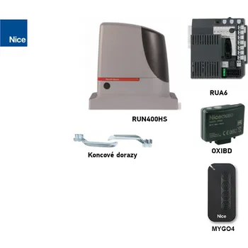 Sada rychlého pohonu pro posuvné brány do 400 kg - NICE RUN400 HS (B)