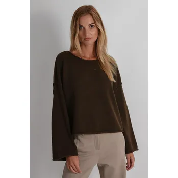 Dámský svetr SVETR SE SPADLÝMI RAMENY HNĚDÝ JdY