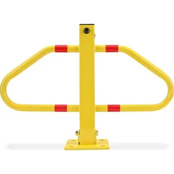 Plotový sloupek VERDA Sklopná zamykací parkovací zábrana typ T na klíč 48 cm SN1824 žlutá