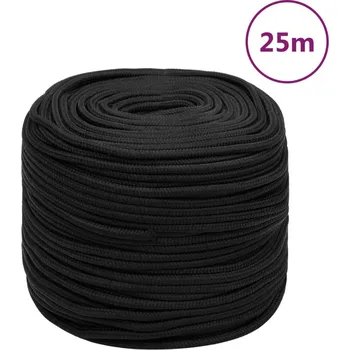 Lany zahrada-XL Lodní lano celočerné 6 mm 25 m polypropylen 152496