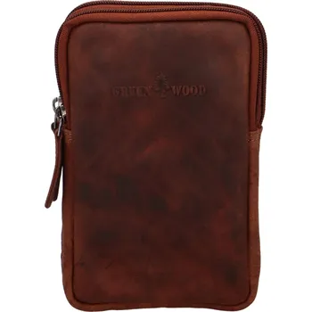 Kabelka Praktická kožená crossbody Indila, hnědá