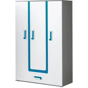 Šatní skříň Slevadoma Šatní skříň SOLETTA 19 do dětského pokoje | antracit / tyrkys