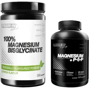 Doplněk stravy Prom-In 100% Magnesium Bisglycinate 390 g lemon + ZDARMA Magnesium+P5P 120 cps
