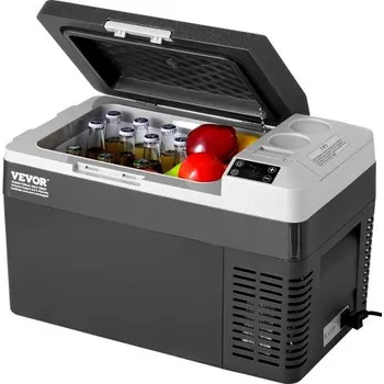 Autochladnička Přenosná autochladnička VEVOR, 12voltová autochladnička, 25 l / 26,4 QT přenosná mraznička s jednou zónou, nastavitelná teplota -4℉-68℉, kompresorová chladnička pro domácnost, venkovní použití, kempování, obytný vůz, auto