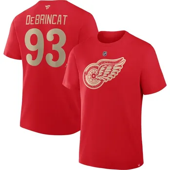 Pánské tričko Fanatics Pánské tričko Detroit Red Wings NHL Alex DeBrincat #93 Centennial Authentic Stack Name & Number T-Shirt - Red Velikost: XL