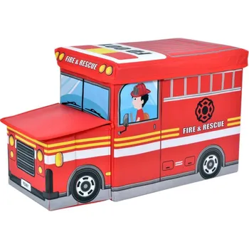 Taburet Taburetka ve tvaru hasičského auta červená
