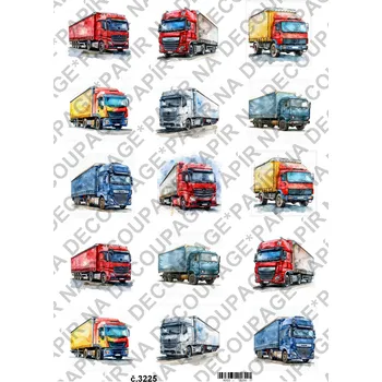 Umělecký papír Rýžový a soft papír na decoupage - Kamion - KB3225 Materiál: Soft, Rozměr: A4