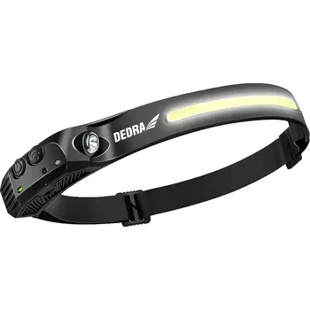 Čelovka DEDRA čelovka LED čelenka 300lm, senzor pohybu, 3,7V/800mAh, USB-C, L1012
