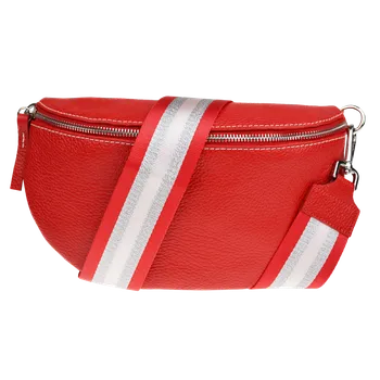 Kabelka NovaKabelka.cz Kožená italská crossbody kabelka Reni Grande Rossa s přídavným popruhem VI