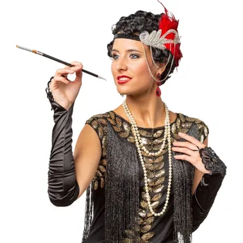 Karnevalový kostým Set doplňků 20. let - Černo - červené
