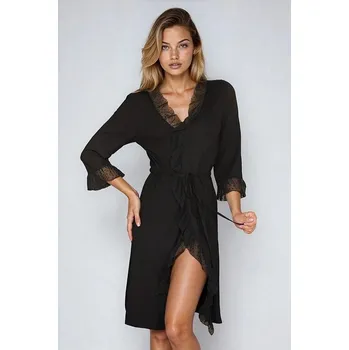 Dámský župan Letní dámský župan Chios černý M - Dárková krabička