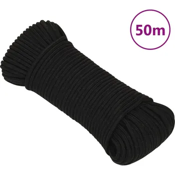 Železářství zahrada-XL Pracovní lano černé 3 mm 50 m polyester 152798