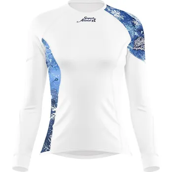 Dámské termoprádlo Dámské funkční triko dlouhý rukáv SNOWFLAKES bílá Bamboo Ultra