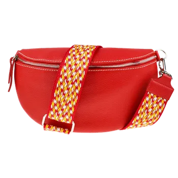 Kabelka NovaKabelka.cz Kožená italská crossbody kabelka Reni Grande Rossa s přídavným popruhem II