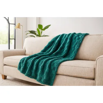 Přehoz na lůžko Mikroplyšová deka 200 x 230 cm Soft dream- Tmavě zelená