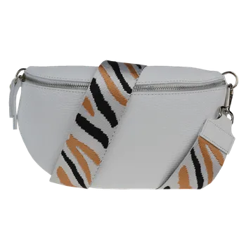 NovaKabelka.cz Kožená italská crossbody kabelka Reni Grande Bianca s přídavným popruhem VII