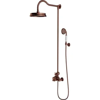 Sprchový set Omnires ARMANCE nástěnný sprchový systém s termostatem, kartáč antická měď AM5244-6ORB