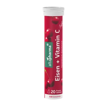 altapharma Šumivé tablety vitamíny+ železo, višeň, doplněk stravy 20 ks