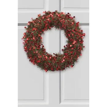 Vánoční dekorace HW LOGISTIC s.r.o. VÁNOČNÍ HVĚZDA věnec 29 cm červený 1 ks