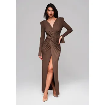 Dámské oblečení Edoti Evening dress LA-OM-DL Edoti hnědá | krémová 3437532