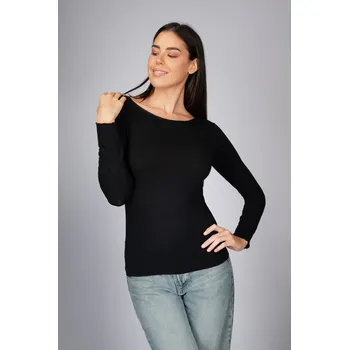 Dámský svetr Dámský svetřík s výstřihem s příměsí kašmíru Intimidea Barva: Černá, Velikost: L/XL