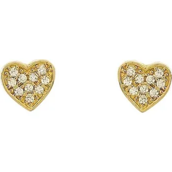 Náušnice Zlaté náušnice zirkonová srdíčka Au585/1000 hmotnost 1,36g