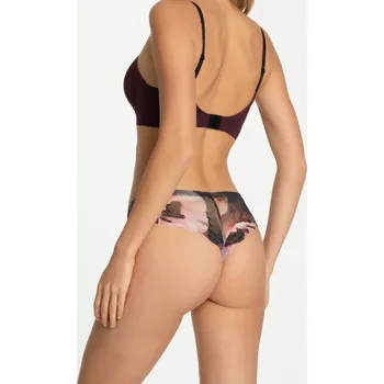 Dámské pyžamo KALHOTKY VELVET BLOOM TANGA BRASIL lilek