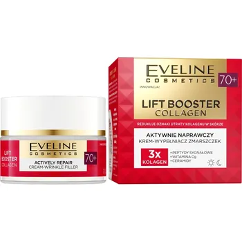 Pleťový krém Eveline Cosmetics, Lift Booster Kolagenový aktivně regenerační krém na vyplnění vrásek 70+ 50ml