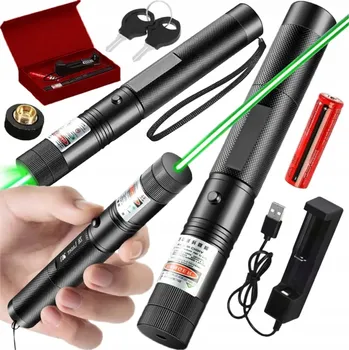 LASEROVÉ UKAZOVÁTKO SILNÉ ZELENÉ BOD S AKUMULÁTOR NABÍJEČKA 4v1